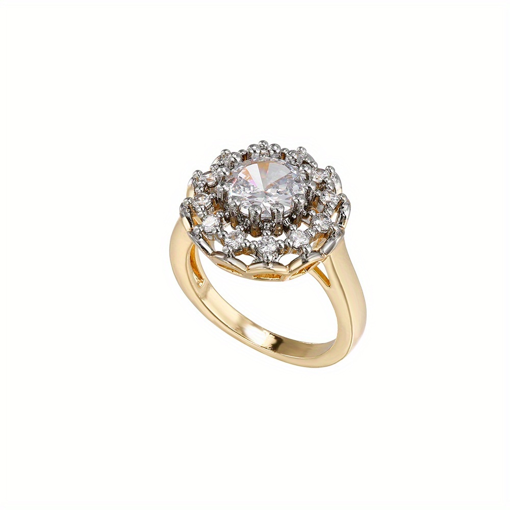 Bi-Color Design Earring and Ring Set, Exquisite Fashion